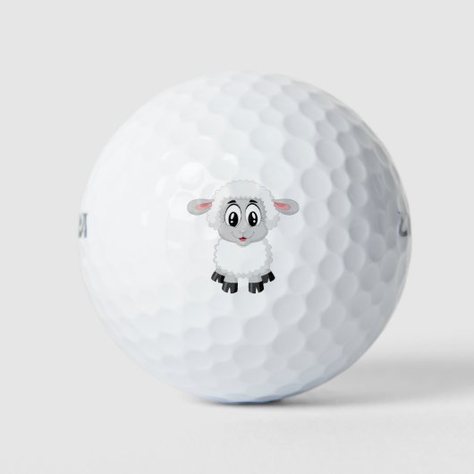 Lamm-niedliches Nutztier Golfball (Vorderseite)