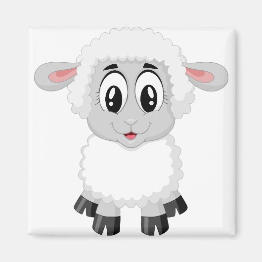 Lamm-niedliches Nutztier Magnet (Vorne)