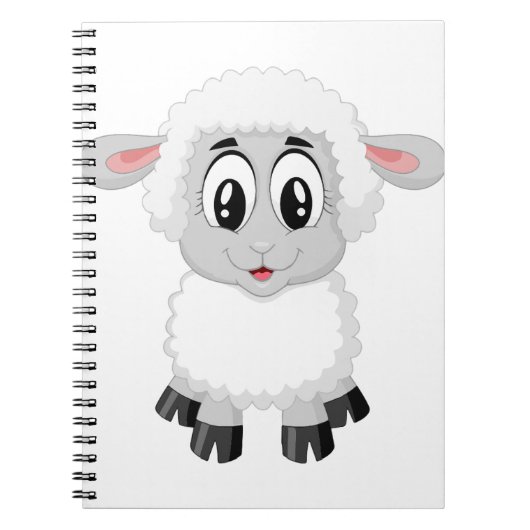 Lamm-niedliches Nutztier Notizblock (Vorderseite)