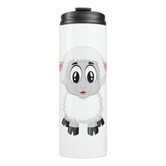 Lamm-niedliches Nutztier Thermosbecher (Vorderseite)