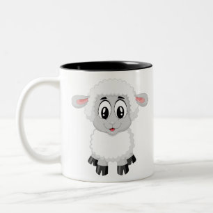 Lamm-niedliches Nutztier Zweifarbige Tasse