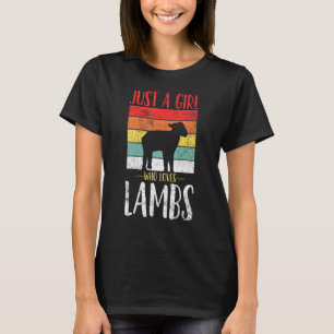 Lamm nur ein Mädchen, das Lieben Lambs Retro Vinta T-Shirt