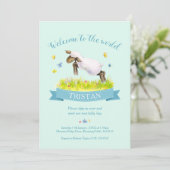 Lamm-Ski niedlich willkommen im Weltaqua Einladung (Stehend Vorderseite)