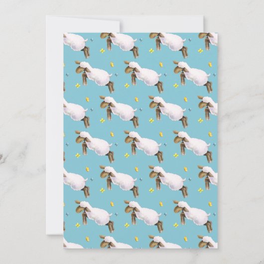 Lamm-Ski niedlich willkommen im Weltaqua Einladung (Rückseite)