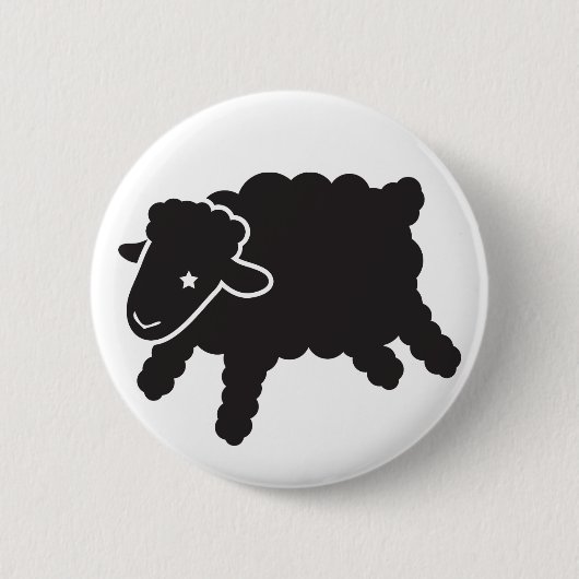 Lamm-starr Solo- schwarzer Knopf Button (Vorderseite)