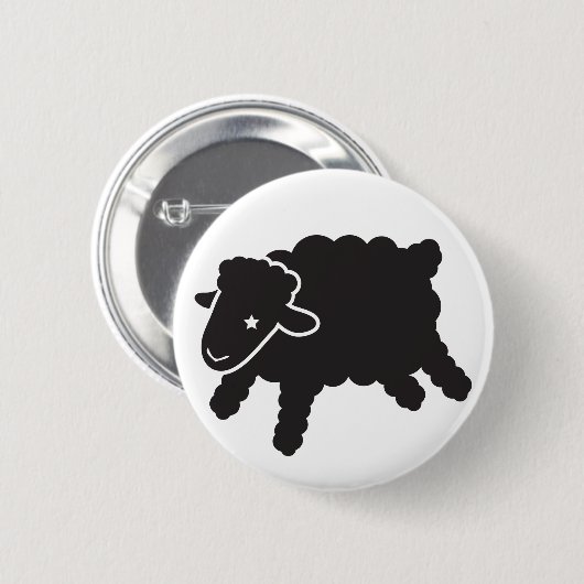 Lamm-starr Solo- schwarzer Knopf Button (Vorne & Hinten)