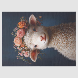 Lamm trägt eine Blume Kronen Seidenpapier