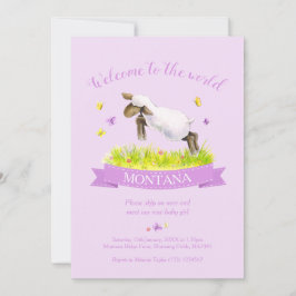 Lamm überspringen niedlich willkommen in der Welt  Einladung