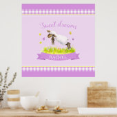 Lamm überspringen niedliches whimsy individuelle N Poster (Küche)