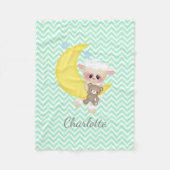 Lamm und Crescent Moon Kinderzimmer Fleecedecke (Vorderseite)