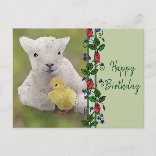 Lamm und Ente Postkarte (Vorderseite)