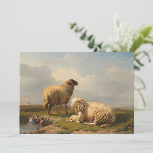 Lamm und Enten | Eugène Joseph Verboeckhoven (Stehend Vorderseite)
