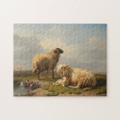 Lamm und Enten | Eugène Joseph Verboeckhoven Puzzle (Horizontal)