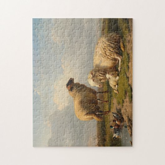 Lamm und Enten | Eugène Joseph Verboeckhoven Puzzle (Vertikal)