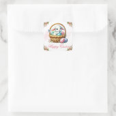 Lamm und Frühlingsblumen Frohe Ostern Quadratischer Aufkleber (Tasche)