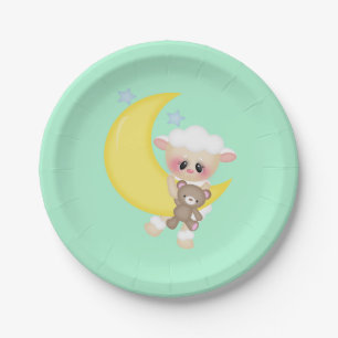 Lamm- und Halbmonddusche Pappteller