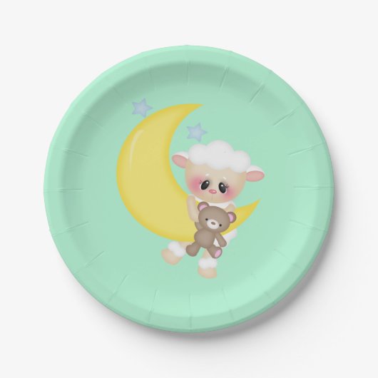 Lamm- und Halbmonddusche Pappteller (Vorderseite)