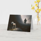 Lamm und Hirte, die dir nachdenken Karte (Gelbe Blume)