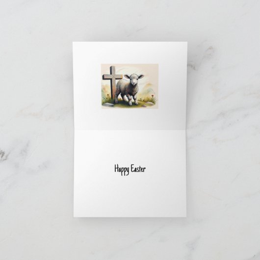 Lamm- und Holzkreuz Karte (Innenseite)
