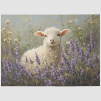 Lamm- und Lavendermalerei Seidenpapier
