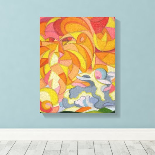 Lamm und Lion Leinwand Print. (Insitu (Holzboden))