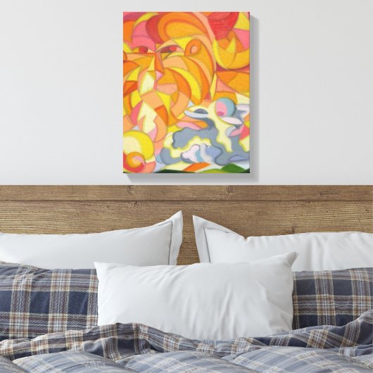 Lamm und Lion Leinwand Print. (Insitu (Schlafzimmer))