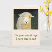 Lamm und Schafpoesie zum Geburtstag Karte (Gelbe Blume)