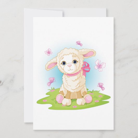 Lamm und Schmetterlinge Einladung (Vorderseite)