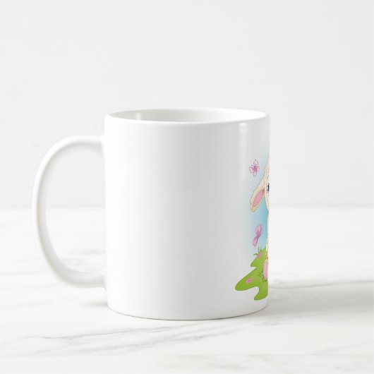Lamm und Schmetterlinge Kaffeetasse (Links)
