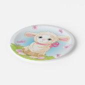 Lamm und Schmetterlinge Pappteller (Schrägansicht)
