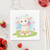 Lamm und Schmetterlinge Serviette