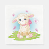 Lamm und Schmetterlinge Serviette (Vorderseite)