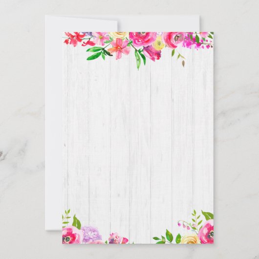 Lamm & Watercolor Blumendusche Einladung (Rückseite)