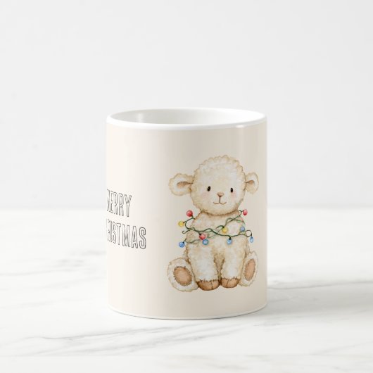 Lamm-Weihnachtsbaumlichter Kaffeetasse (Mittel)