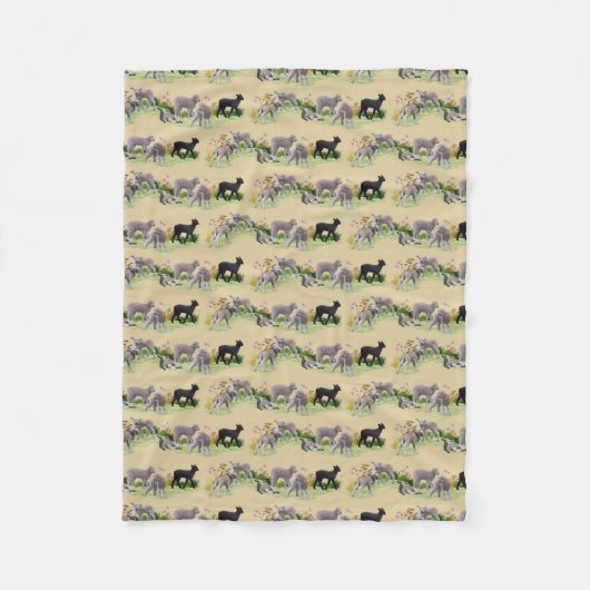Lamm-Wiese Fleece Blanket (Gold) (Vorderseite)