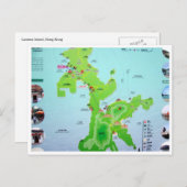 Lamma-Inselkarte Postkarte (Vorne/Hinten)