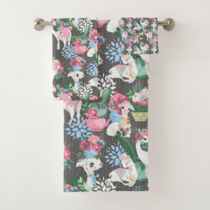 Lamma und Blume Handtuch Badhandtuch Set