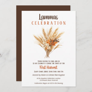 Lammas Pagan Fall Harvest Wheat Bouquet Einladung