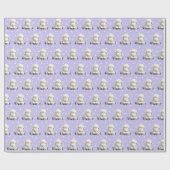 Lämmchen auf Lila Punkten Geschenkpapier (Flach)