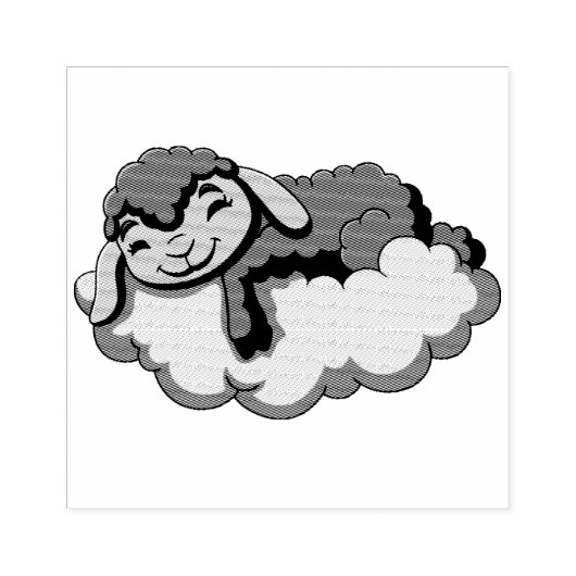Lämmchen in der Cloud Gummistempel (Prägung)
