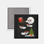 Lämmer Schafe Santa Schlitten Fliegend Lustig Magi Magnet (Vorderseite/Rückseite)
