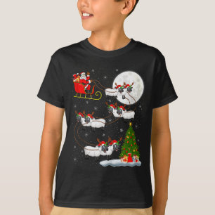 Lämmer Schafe Santa Schlitten Fliegend Lustig Magi T-Shirt