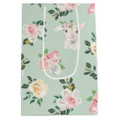 Lämmer und Rose Klare Bilder nahtlos Mittlere Geschenktüte (Rückseite)