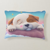 Lämmer und Welpen schlafen in Wolken Dekokissen (Rückseite)