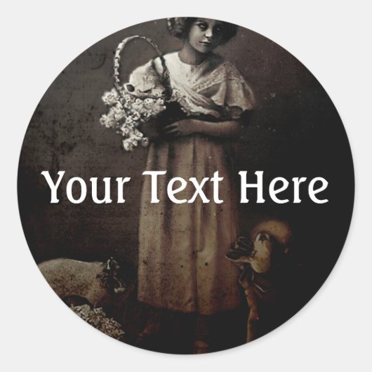 Lämmer zum Schlachthof fallen Runder Aufkleber (Vorderseite)