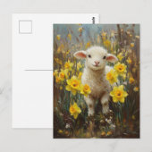 Lammfarbe Gelbe Daffodien Postkarte (Vorne/Hinten)