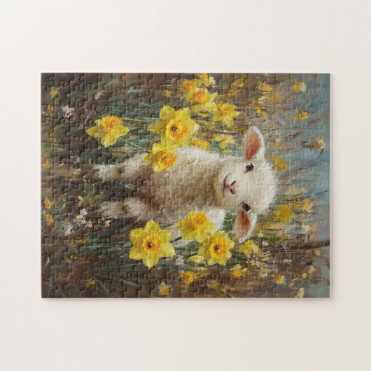 Lammfarbe Gelbe Daffodien Puzzle (Horizontal)