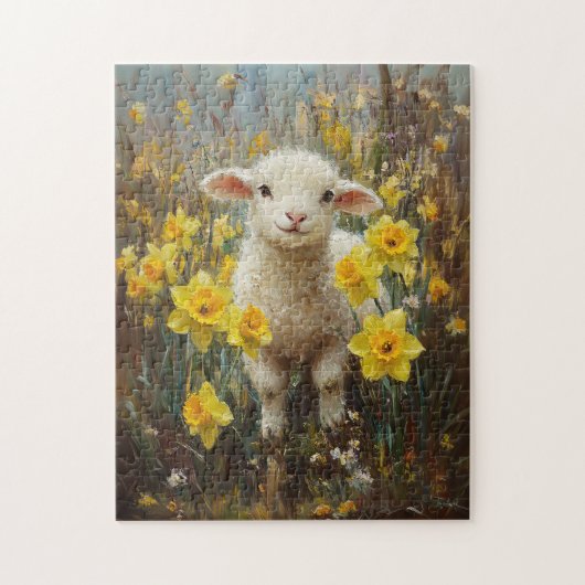 Lammfarbe Gelbe Daffodien Puzzle (Vertikal)