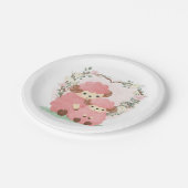 Lammfleisch und Rose Papier Teller (Schrägansicht)