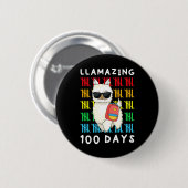 Lamming 100 Days of School Kids Llama Lehrer 10 Button (Vorne & Hinten)